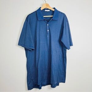 Peter Millar Crown Sport Classic Navy Striped Polo XL